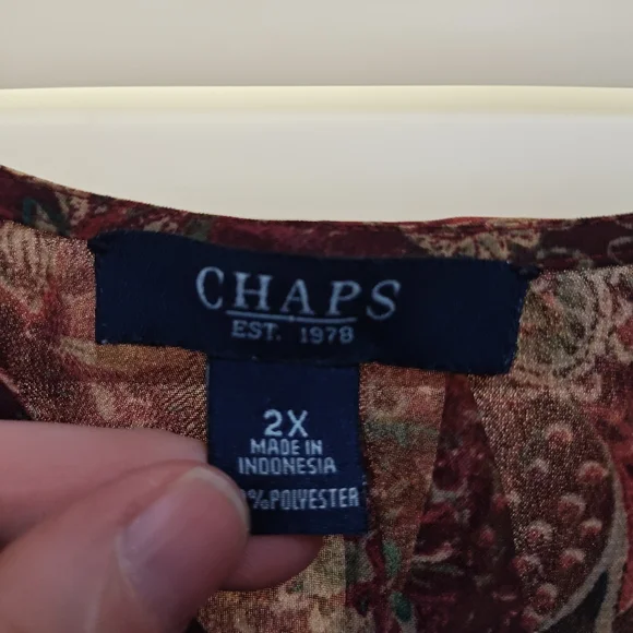 Chaps Multicolor Ruffle Blouse - Picture 2 of 6